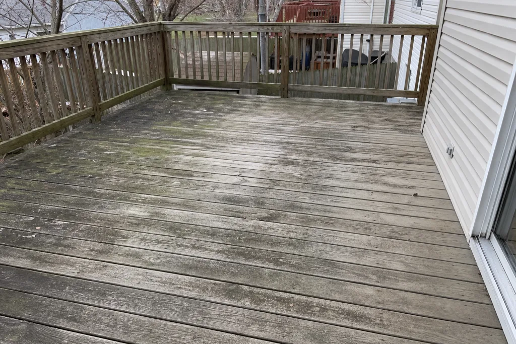 Dirty exterior before pressure washing in Hampton, VA