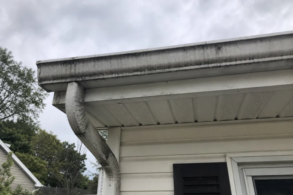 Dirty exterior before pressure washing in Hampton, VA