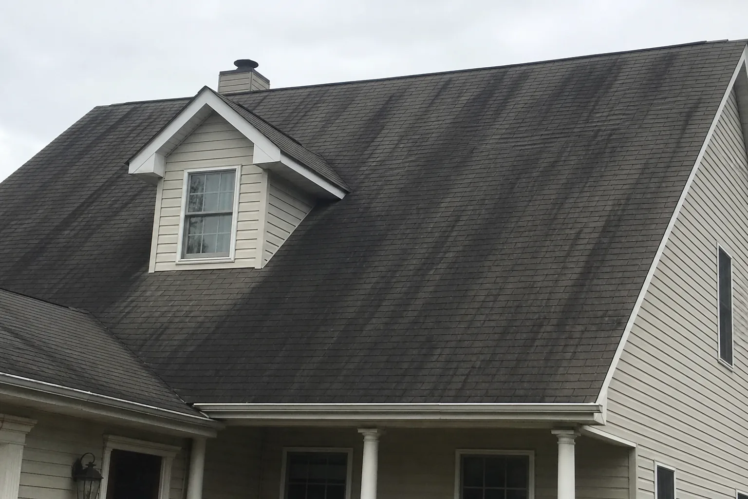 Dirty exterior before pressure washing in Hampton Roads, VA